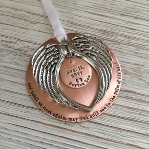 Large Copper Hand Stamped Memorial Ornament - SoulCysterCreations