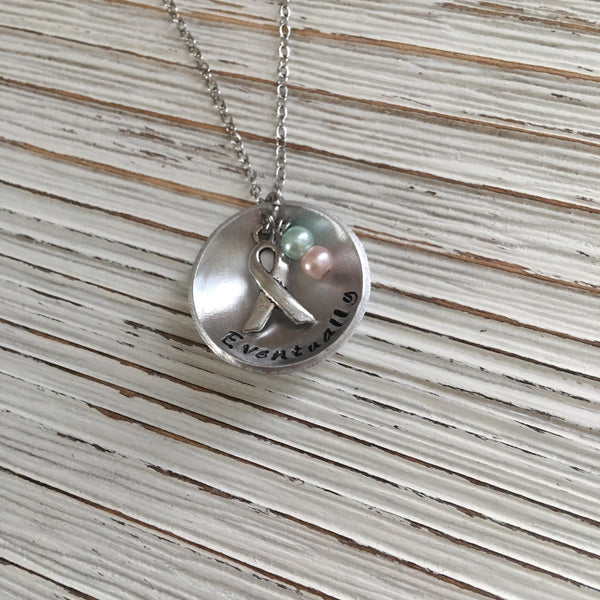 Infertility Awareness Hand Stamped Necklace - SoulCysterCreations