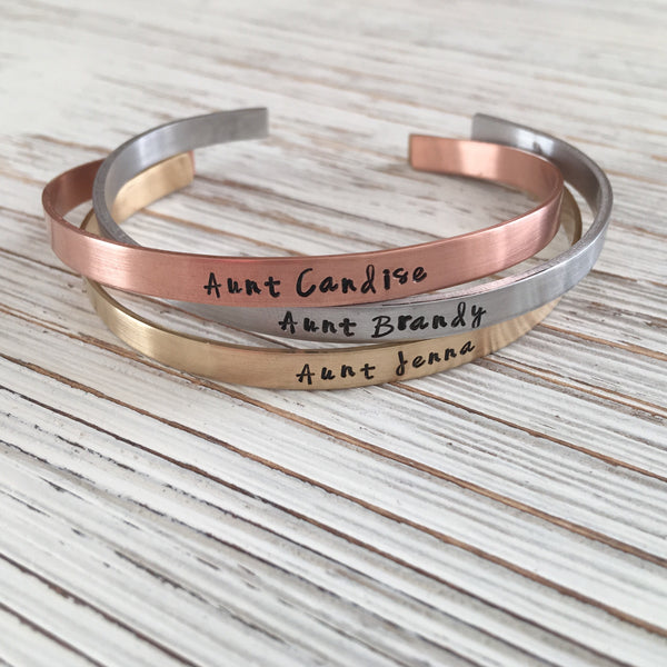 Personalized Hand Stamped Cuff - SoulCysterCreations