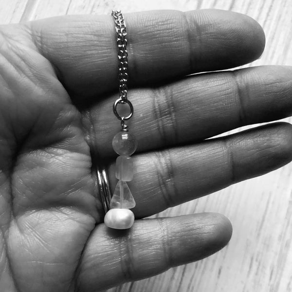 Shape Stacked Fertility Stone Necklace - SoulCysterCreations
