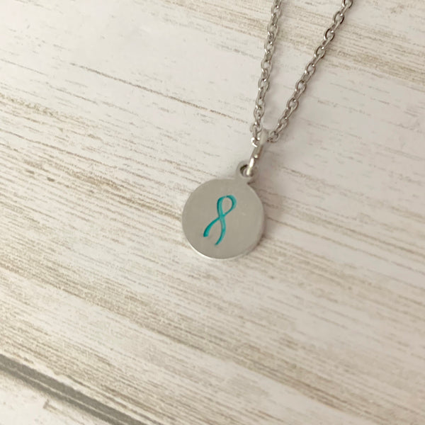 Hand Stamped Awareness Ribbon Necklace - SoulCysterCreations