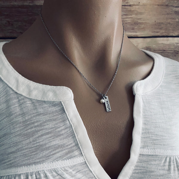 Simply Dainty Believe Necklace - SoulCysterCreations
