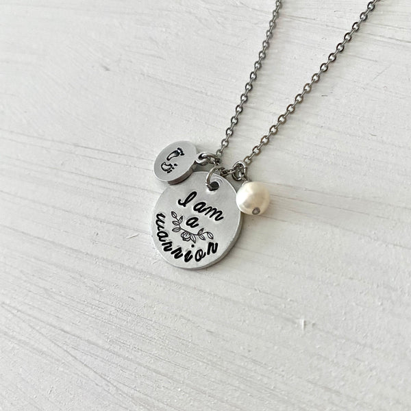 "I am a warrior" Infertility Necklace - SoulCysterCreations